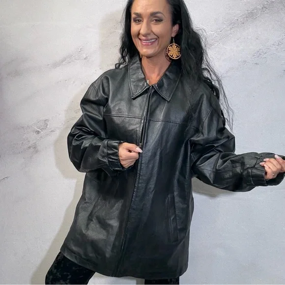 St. John's Bay Black Leather Jacket for Women